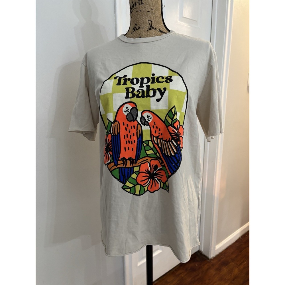 Tropics Baby Graphic Tee organic cotton distressed edges vacation relaxed $88